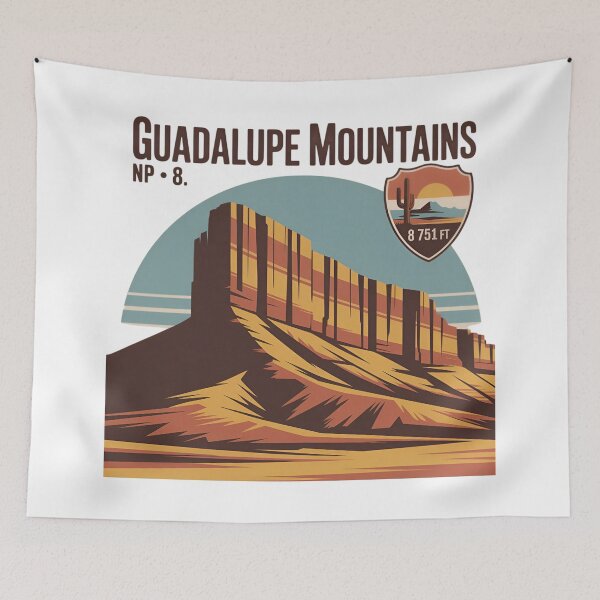 Item preview, Guadalupe Mountains National Park Texas High-Point Retro Badge designed and sold by Blok45.