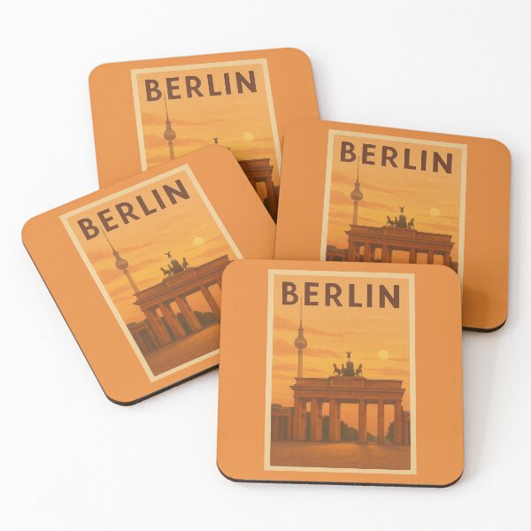 Item preview, Berlin Germany Travel Art – Brandenburg Gate and TV Tower Sunset Souvenir designed and sold by Annika Shurafa.
