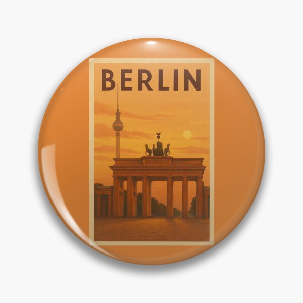 Item preview, Berlin Germany Travel Art – Brandenburg Gate and TV Tower Sunset Souvenir designed and sold by Annika Shurafa.