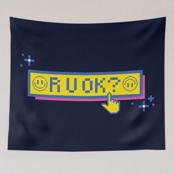 Item preview, R U OK = Pixel Retro Smiley designed and sold by chillaxcats.