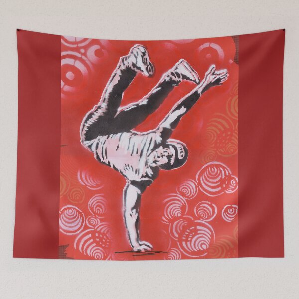 Item preview, A B-boy does a "power move", breakdance act designed and sold by marysfarbklecks.