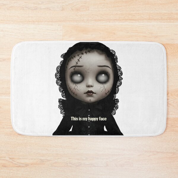 Item preview, Sarcastic Goth Doll "This is my happy face" | Funny Creepy Cute Art designed and sold by EnigmaticGoth.