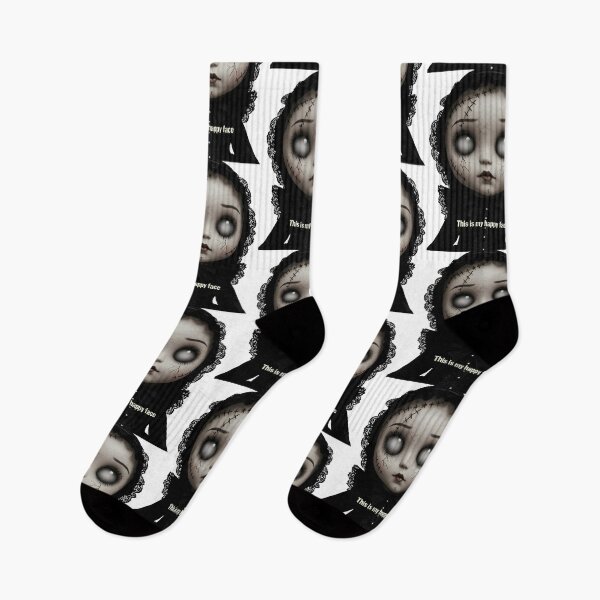 Item preview, Sarcastic Goth Doll "This is my happy face" | Funny Creepy Cute Art designed and sold by EnigmaticGoth.