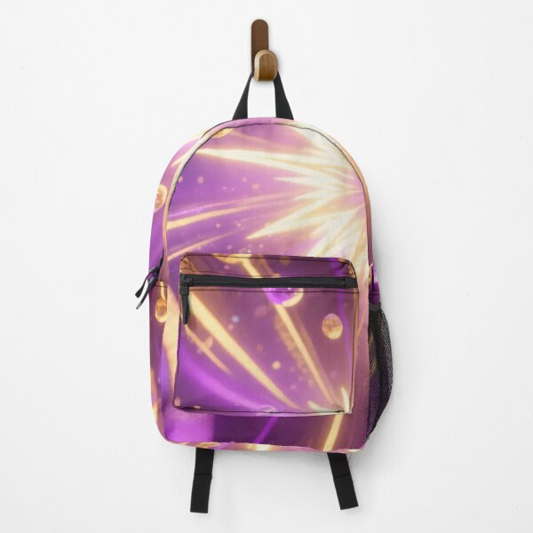 Item preview, Shining Golden Starburst with Purple Glow and Floating Bubbles in Cosmic Abstract Light Explosion designed and sold by Mimoshi ⭐⭐⭐⭐⭐.