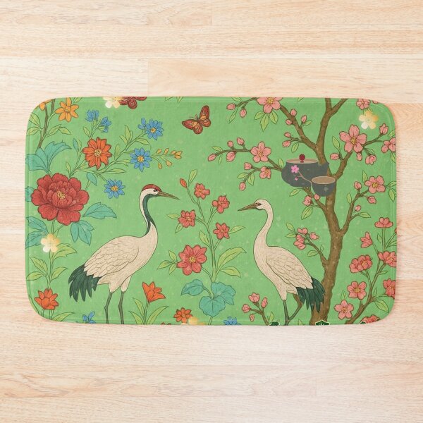 Item preview, Chinoiserie Garden with Cranes, Blossoms, and Lanterns – Oriental Vintage Floral Nature Pattern designed and sold by Sugar Wisdom .