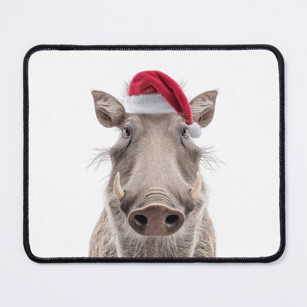 Item preview, Warthog with Christmas Hat – Festive Warthog Xmas Design designed and sold by LazyOwlStore.