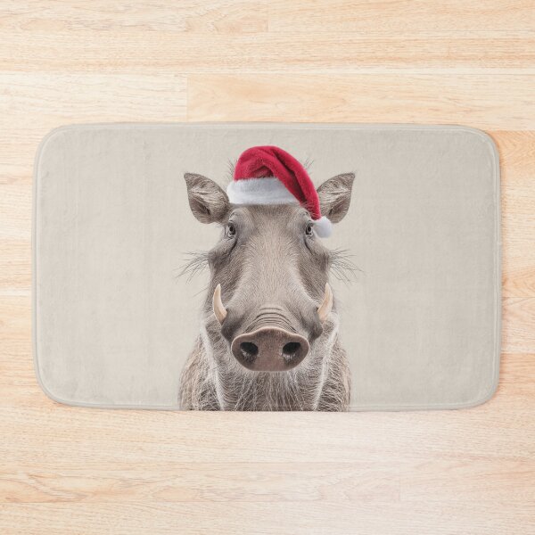 Item preview, Warthog with Christmas Hat – Festive Warthog Xmas Design designed and sold by LazyOwlStore.