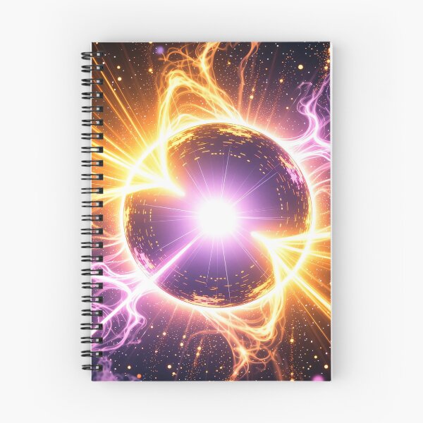 Item preview, Glowing Cosmic Sphere with Purple Lightning and Golden Energy Beams in a Vibrant Galactic Space Explosion designed and sold by Mimoshi ⭐⭐⭐⭐⭐.