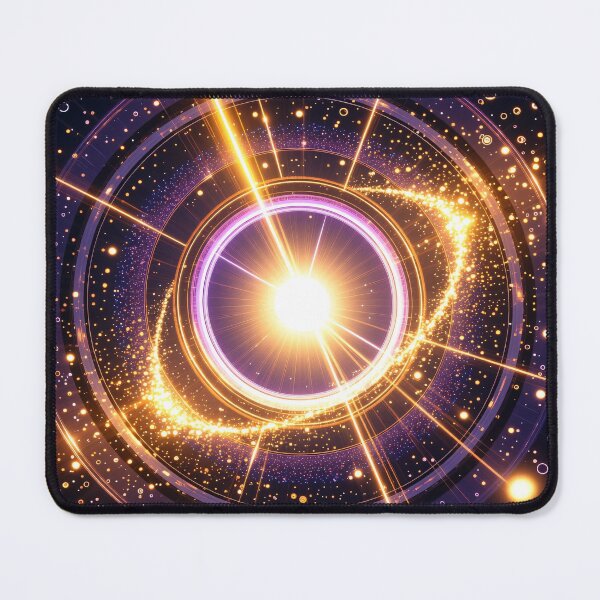 Item preview, Radiant Cosmic Portal with Golden Spiral Light, Purple Rings, and Glowing Stars in Deep Space Background designed and sold by Mimoshi ⭐⭐⭐⭐⭐.