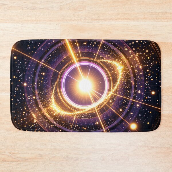 Item preview, Radiant Cosmic Portal with Golden Spiral Light, Purple Rings, and Glowing Stars in Deep Space Background designed and sold by Mimoshi ⭐⭐⭐⭐⭐.