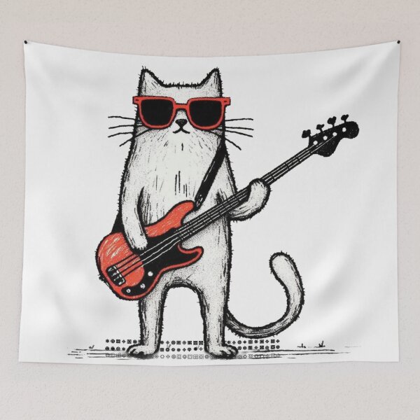 Item preview, Calm Cat Playing Guitar . designed and sold by Anime-Clothes1.