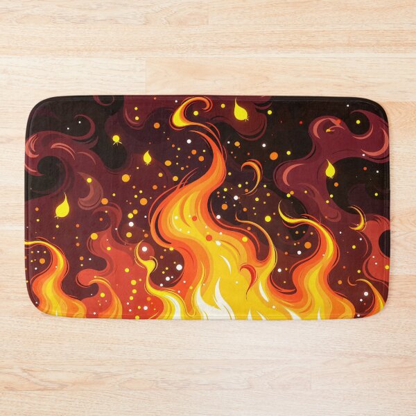 Item preview, Vivid Dancing Flames with Glowing Sparks and Smoke Swirls in a Fiery Nighttime Inferno Illustration designed and sold by Mimoshi ⭐⭐⭐⭐⭐.
