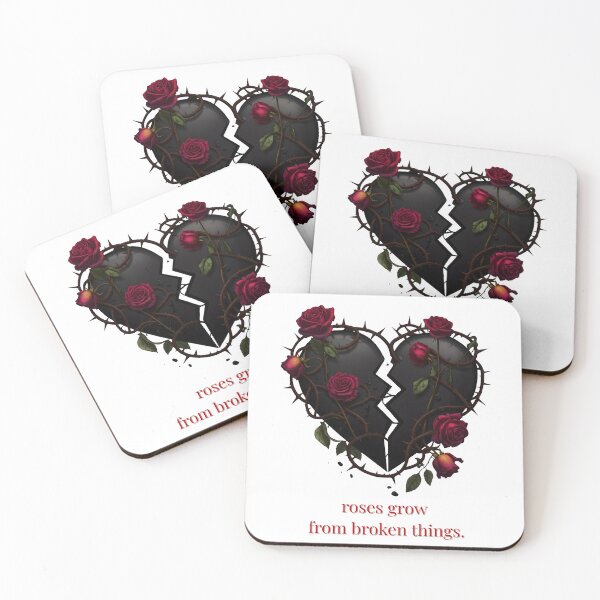 Item preview, Gothic Heart "Roses grow from broken things" | Dark Poetic Romance Art designed and sold by EnigmaticGoth.