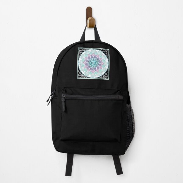 Item preview, Sacred Geometry Lotus Grid — Krystal Spiral Mandala in Pastel Turquoise & Lavender designed and sold by VividOrganica.