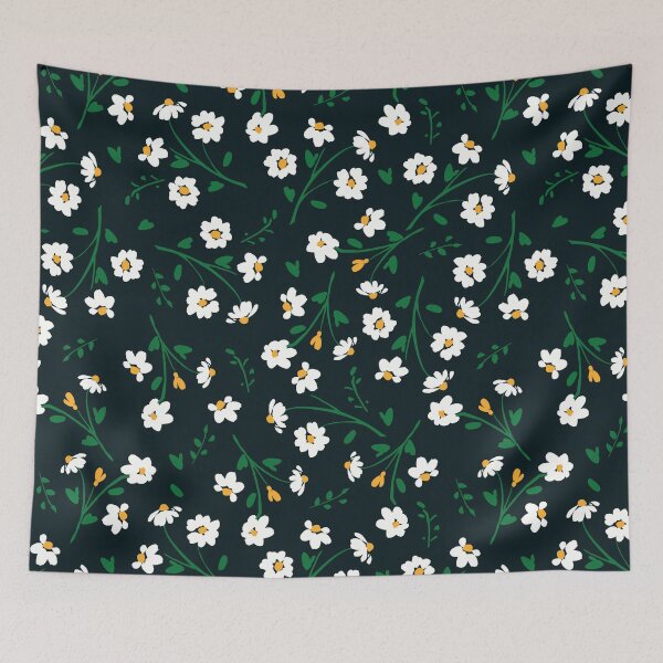 Item preview, Night Garden — White & Yellow Floral Seamless Pattern designed and sold by NicolaZhukov.