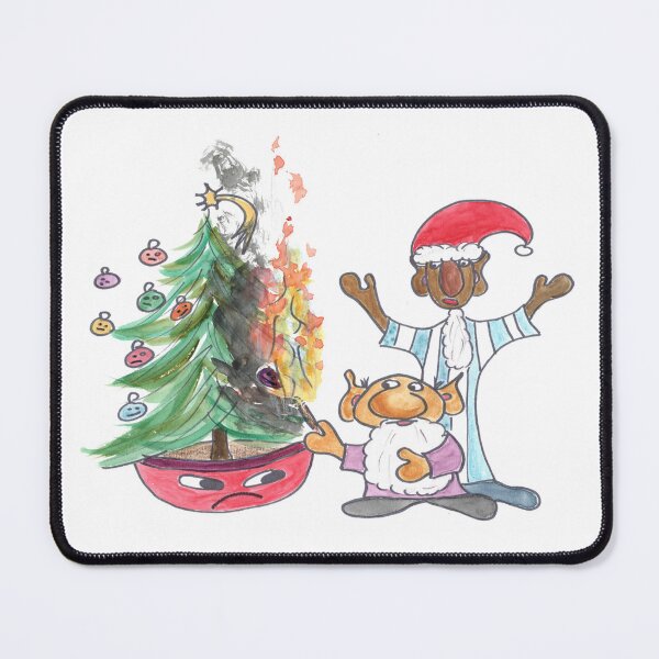 Item preview, Wichtel burn Christmas Tree, Wichtel zünden Weihnachtsbaum an, Hasse Weihnachten, Hate X-Mas designed and sold by Anke‘s Bazaar.