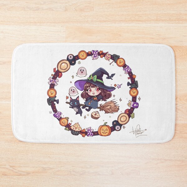 Item preview, Kawaii Witch and Black Cat – Cute Halloween Candy Frame designed and sold by Jocamedahub.