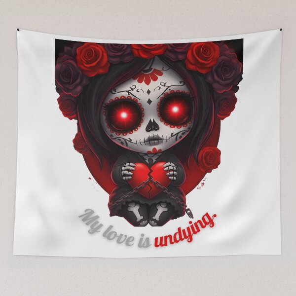 Item preview, Sugar Skull "My love is undying." | Creepy Cute, Dia de los Muertos Art designed and sold by EnigmaticGoth.