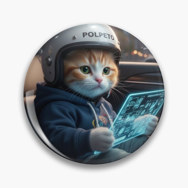 Item preview, Polpeto the Tech-Driver: Cute Cat and Futuristic City Navigation designed and sold by PolpetoLeChaton.