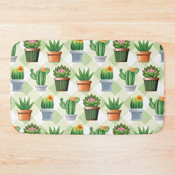 Item preview, Green Gingham Succulents Pattern designed and sold by KeeganCreations.