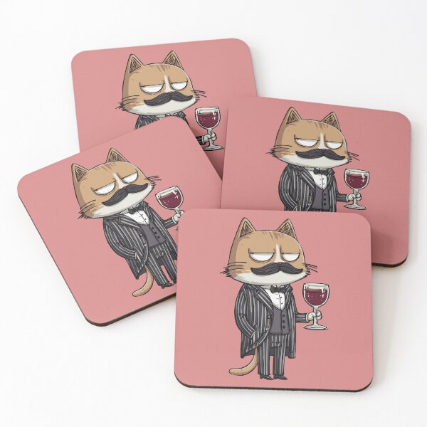 Item preview, Mafia Cat Art | Funny Cartoon Design in Suit with Wine | Gangster Cat Illustration designed and sold by idgafstudio.ch.
