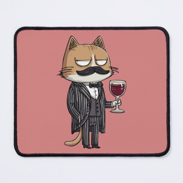 Item preview, Mafia Cat Art | Funny Cartoon Design in Suit with Wine | Gangster Cat Illustration designed and sold by idgafstudio.ch.