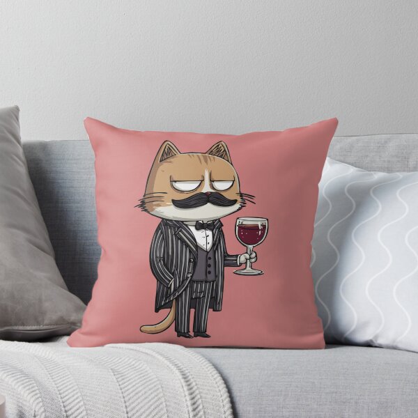 Item preview, Mafia Cat Art | Funny Cartoon Design in Suit with Wine | Gangster Cat Illustration designed and sold by idgafstudio.ch.