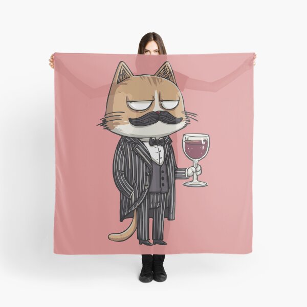 Item preview, Mafia Cat Art | Funny Cartoon Design in Suit with Wine | Gangster Cat Illustration designed and sold by idgafstudio.ch.