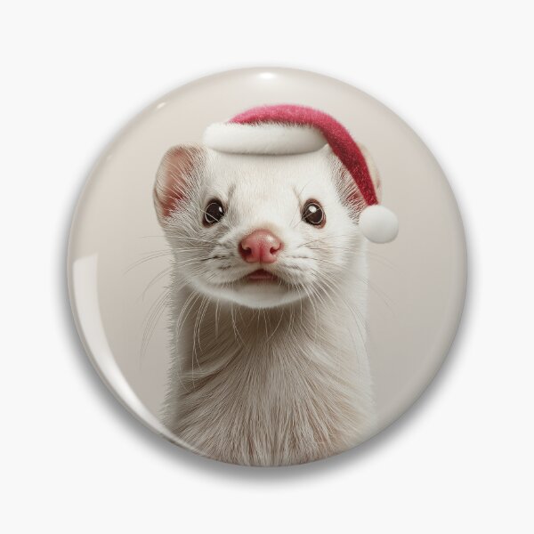 Item preview, Weasel with Christmas Hat – Festive Weasel Xmas Design designed and sold by LazyOwlStore.