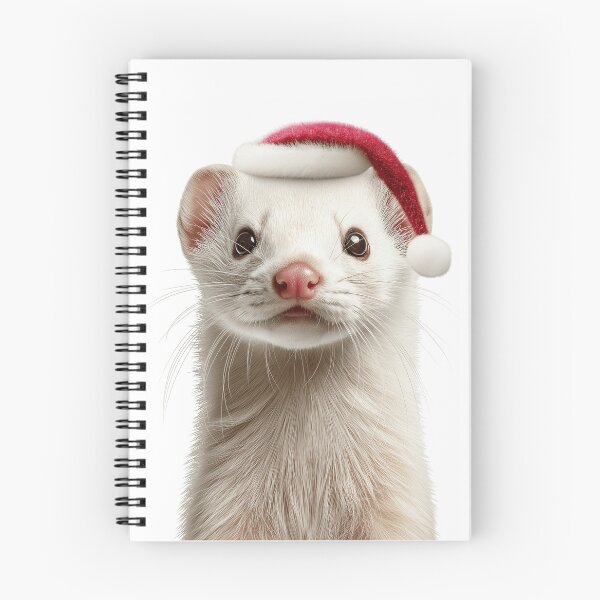 Item preview, Weasel with Christmas Hat – Festive Weasel Xmas Design designed and sold by LazyOwlStore.