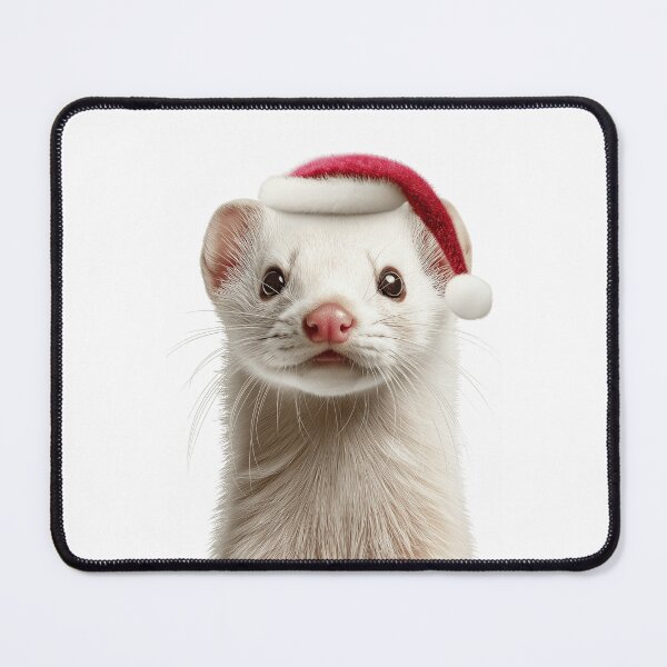 Item preview, Weasel with Christmas Hat – Festive Weasel Xmas Design designed and sold by LazyOwlStore.
