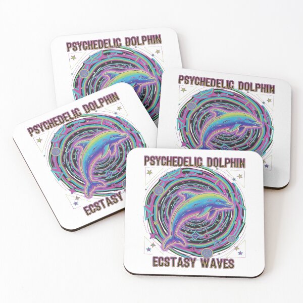 Artikelvorschau, Psychedelisches Delfin-T-Shirt – Trippy Retro Ocean Design entworfen und verkauft von Print Era.