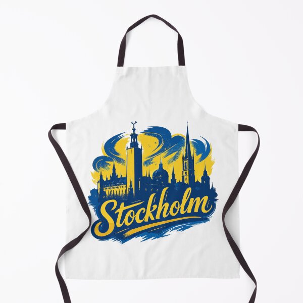 Item preview, Stockholm yellow blue capital Sweden gift designed and sold by Pineapple-Tree.
