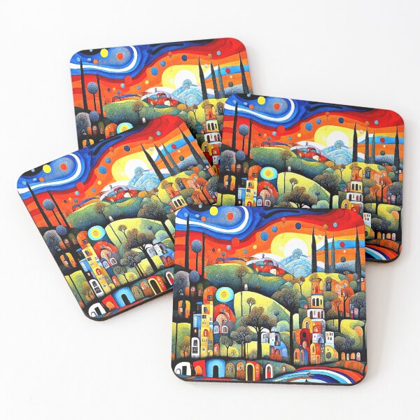 Item preview, Hillside village at dusk designed and sold by George Hutton Hunter.