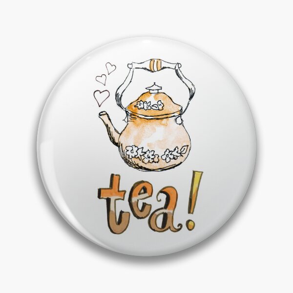 Item preview, But First, Tea! Hand Lettered Teapot Tea Meme designed and sold by MaryKunzGoldman.