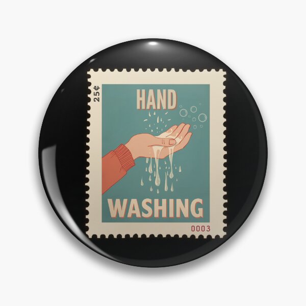 Item preview, Hand Washing Stamp – Retro Hygiene & Infection Prevention Design designed and sold by Ivy-Triggs.