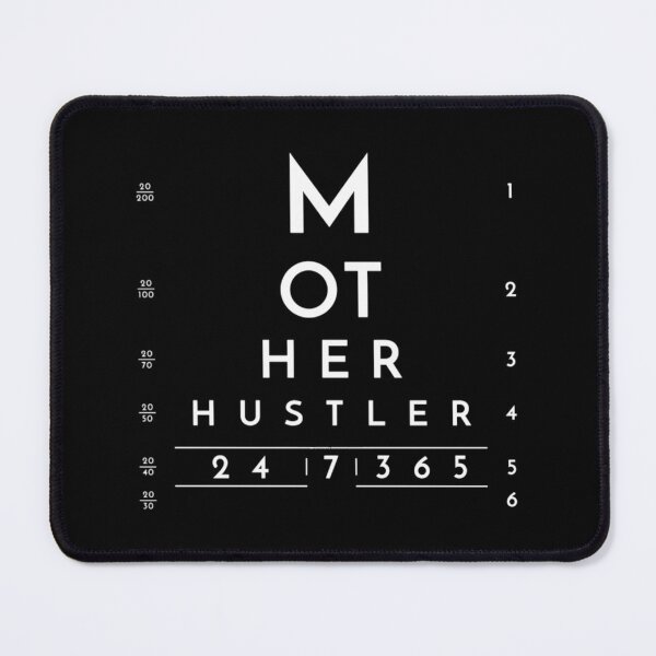 Item preview, Motherhustler Eye Chart Inspired Typography (White Text)  	 designed and sold by wrenylzddwf47.