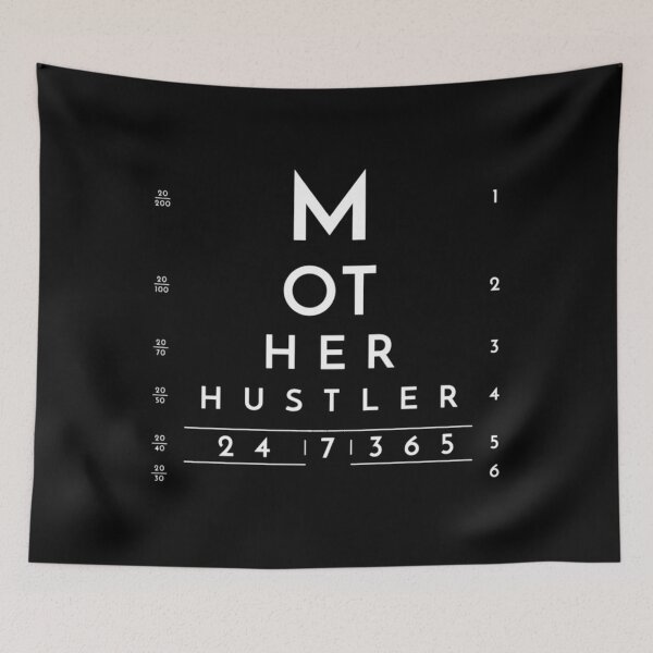 Item preview, Motherhustler Eye Chart Inspired Typography (White Text)  	 designed and sold by wrenylzddwf47.