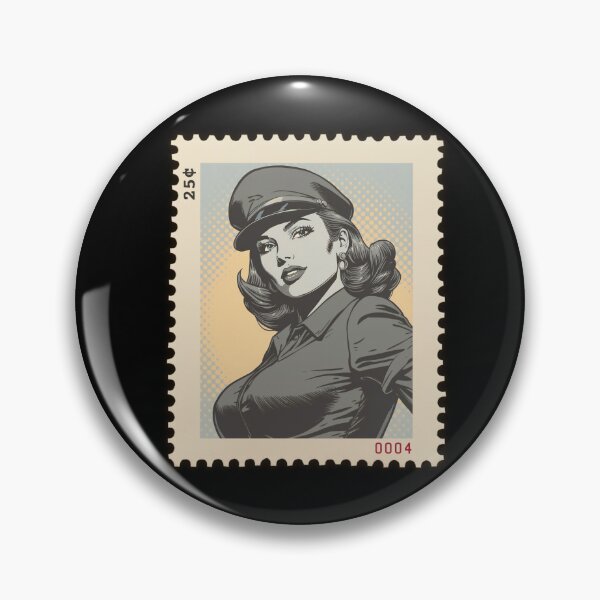 Item preview, Strong Female Veteran Stamp – Retro Military Woman Illustration designed and sold by Ivy-Triggs.