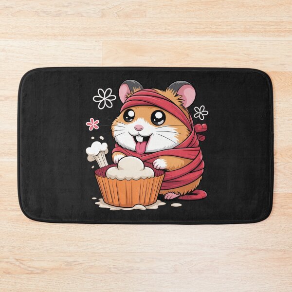 Item preview, Funny Chibi Hamster Baking Pumpkin Cupcakes | Kawaii Meme Halloween Cartoon Design designed and sold by ColorSplash123.
