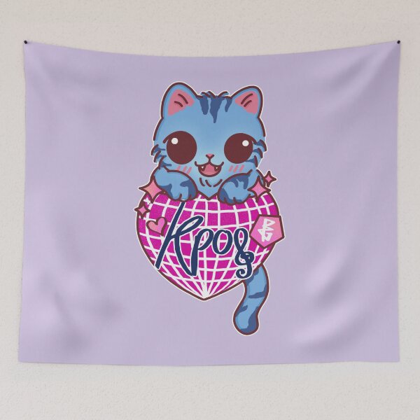 Item preview,  K-pop Fan Kitty - Blue Derpy Cat designed and sold by BGMeYou.