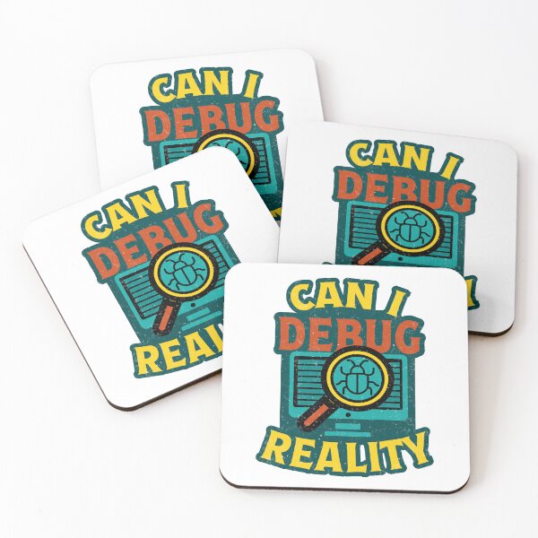 Item preview, Can I Debug Reality T-Shirt witty t-shirt design features a computer screen with a magnifying glass highlighting a bug, designed and sold by Koony House and Field.