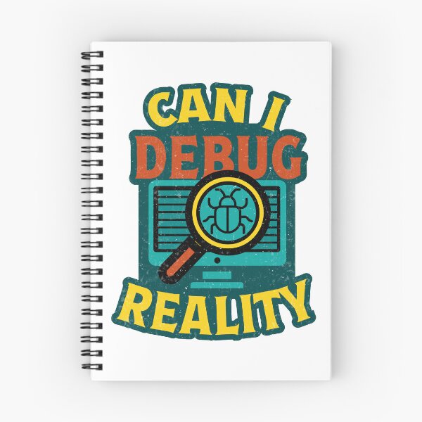 Item preview, Can I Debug Reality T-Shirt witty t-shirt design features a computer screen with a magnifying glass highlighting a bug, designed and sold by Koony House and Field.