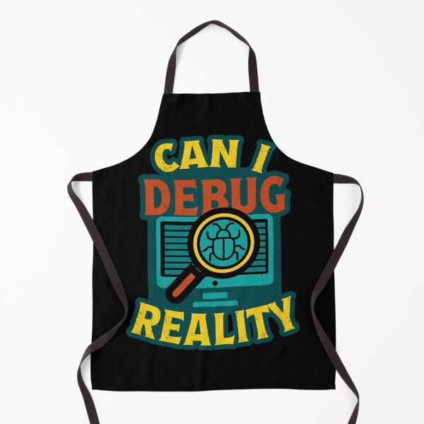 Item preview, Can I Debug Reality T-Shirt witty t-shirt design features a computer screen with a magnifying glass highlighting a bug, designed and sold by Koony House and Field.