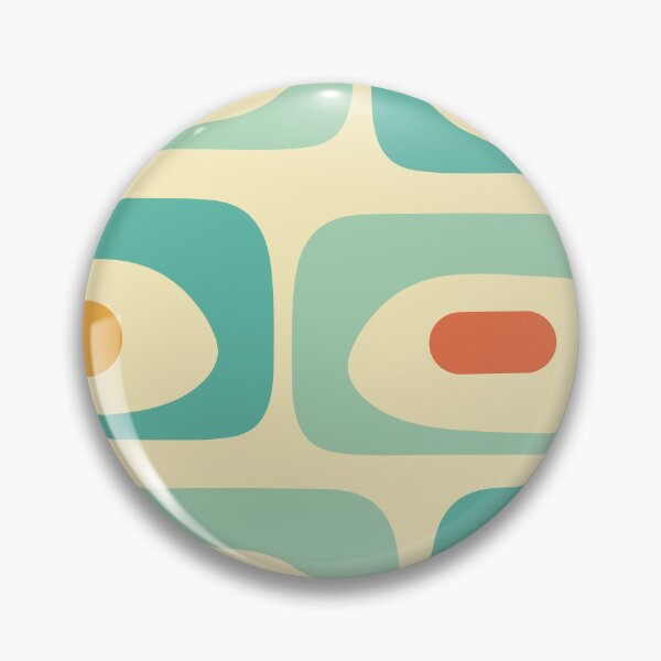Item preview, Mid Century Modern Abstract Minimalist Piquet Pattern in Retro Light Teal and Orange designed and sold by kierkegaard.