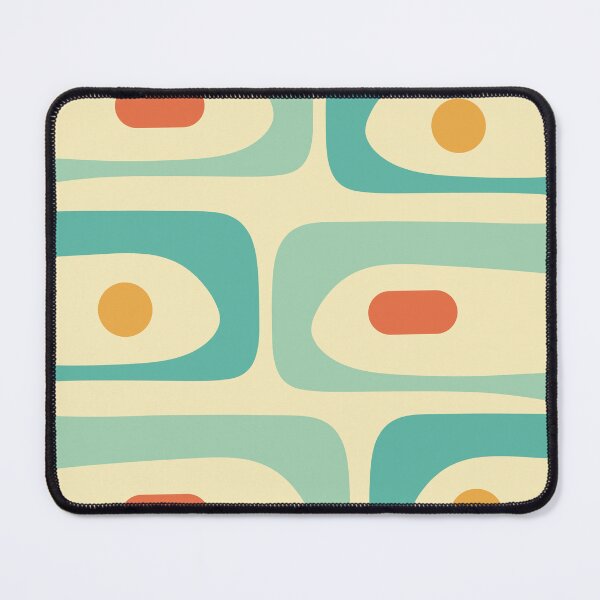 Item preview, Mid Century Modern Abstract Minimalist Piquet Pattern in Retro Light Teal and Orange designed and sold by kierkegaard.