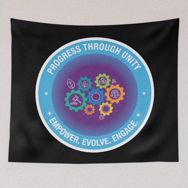 Item preview, Progress Through Unity Empower Evolve Engage Gears designed and sold by Owcomm.