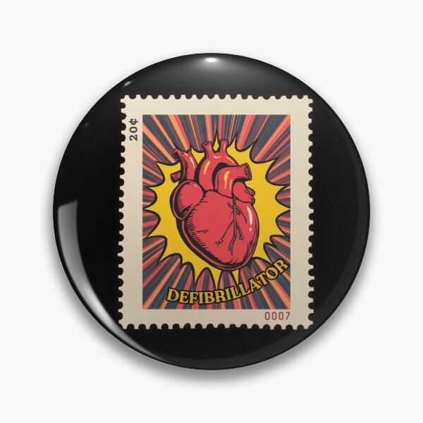Item preview, Defibrillator Heart Stamp – Retro Medical Emergency Illustration designed and sold by Ivy-Triggs.
