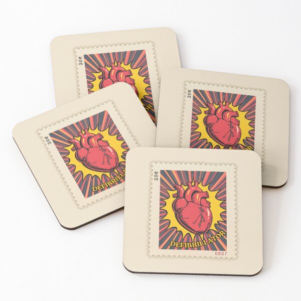 Item preview, Defibrillator Heart Stamp – Retro Medical Emergency Illustration designed and sold by Ivy-Triggs.