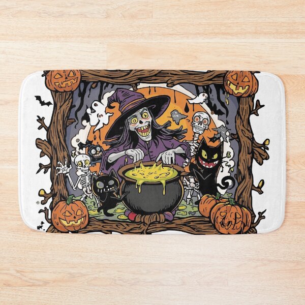 Item preview, Spooky Witch Cauldron – Funny Halloween Cartoon designed and sold by Jocamedahub.